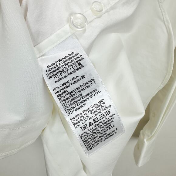 J.Crew Bowery Performance Stretch Dress Shirt Spread Collar Mens White Small NWT - Picture 11 of 12